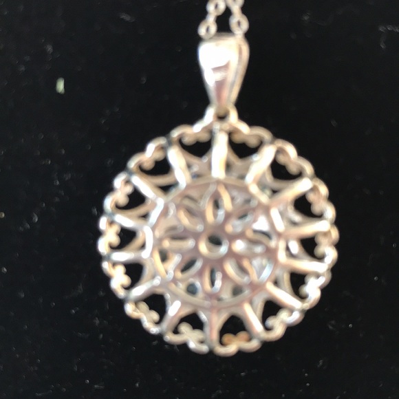 Sterling silver - Pendant - Natural Earth Mined Blue Zircon 1-1/4” drop. - Picture 2 of 6